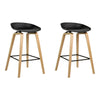 Artiss Set of 2 Wooden Square Footrest Bar Stools - Black